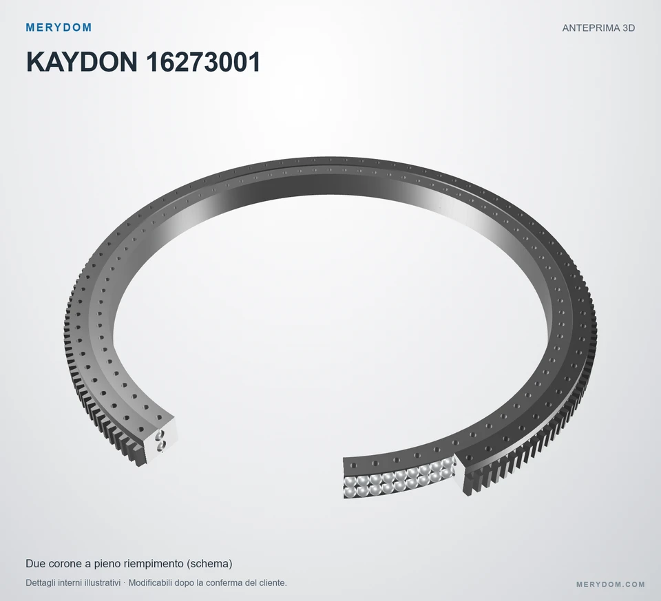 Anteprima del modello 3D del cuscinetto di rotazione sostitutivo MERYDOM per KAYDON 16273001.