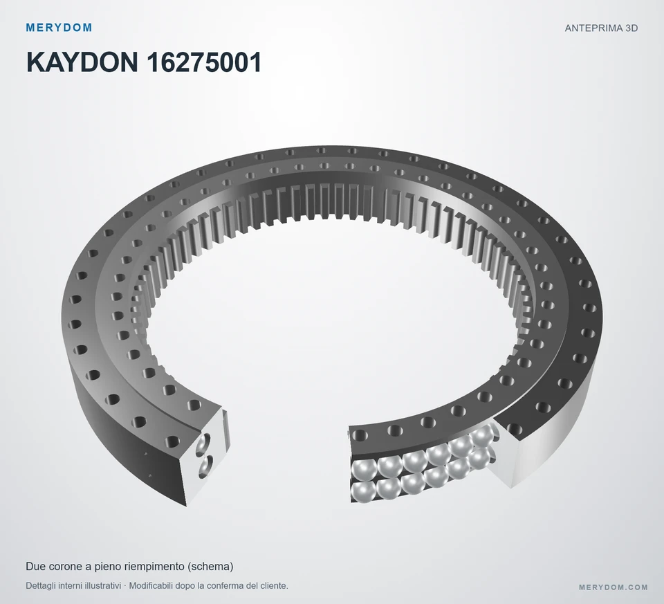 Anteprima del modello 3D del cuscinetto di rotazione sostitutivo MERYDOM per KAYDON 16275001.