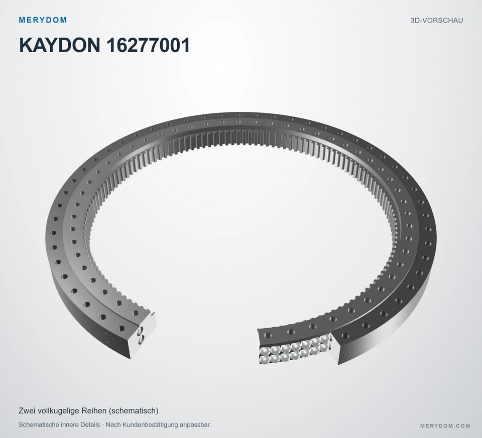 Vorschau des 3D-Modells des MERYDOM-Ersatzdrehkranzes für KAYDON 16277001.
