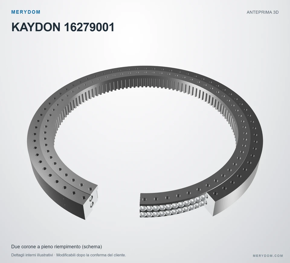Anteprima del modello 3D del cuscinetto di rotazione sostitutivo MERYDOM per KAYDON 16279001.