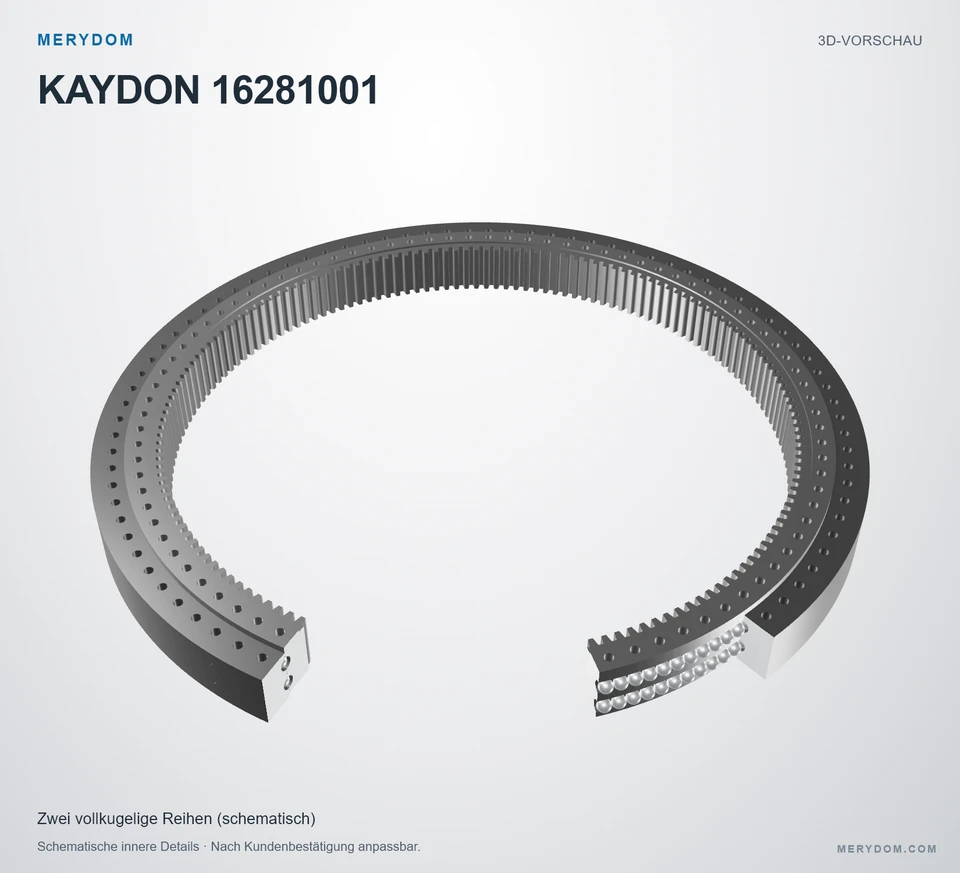 Vorschau des 3D-Modells des MERYDOM-Ersatzdrehkranzes für KAYDON 16281001.