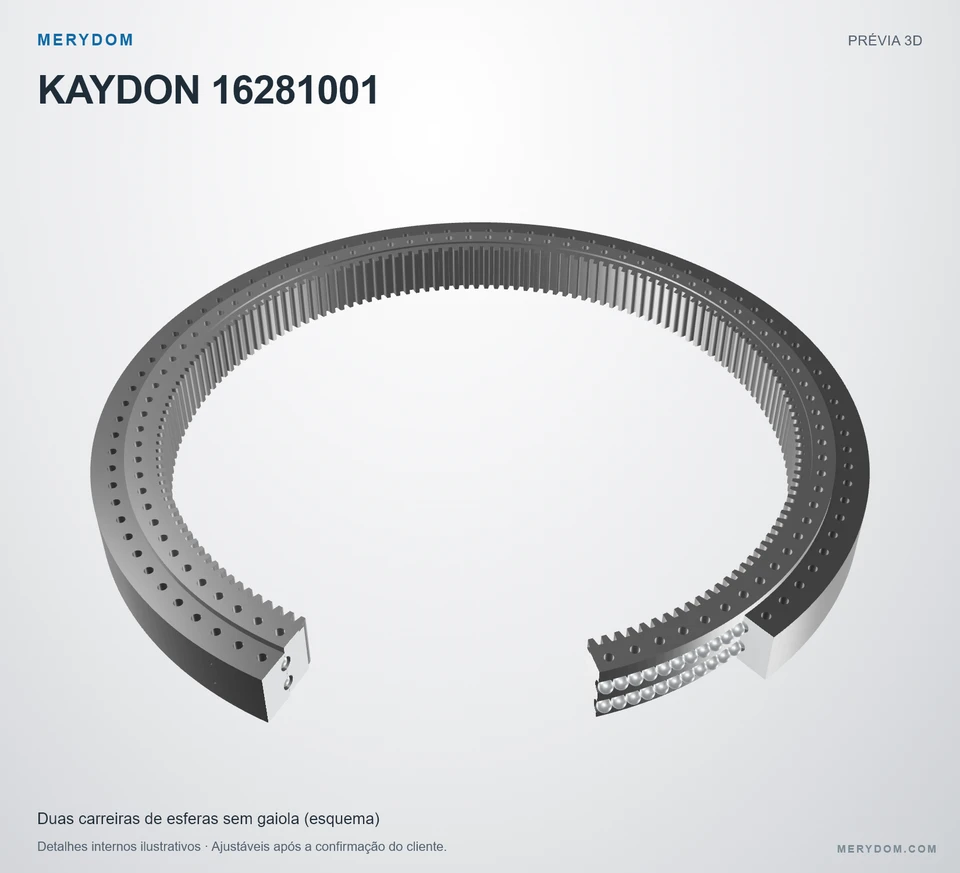 Prévia do modelo 3D do rolamento de giro de substituição MERYDOM para KAYDON 16281001.