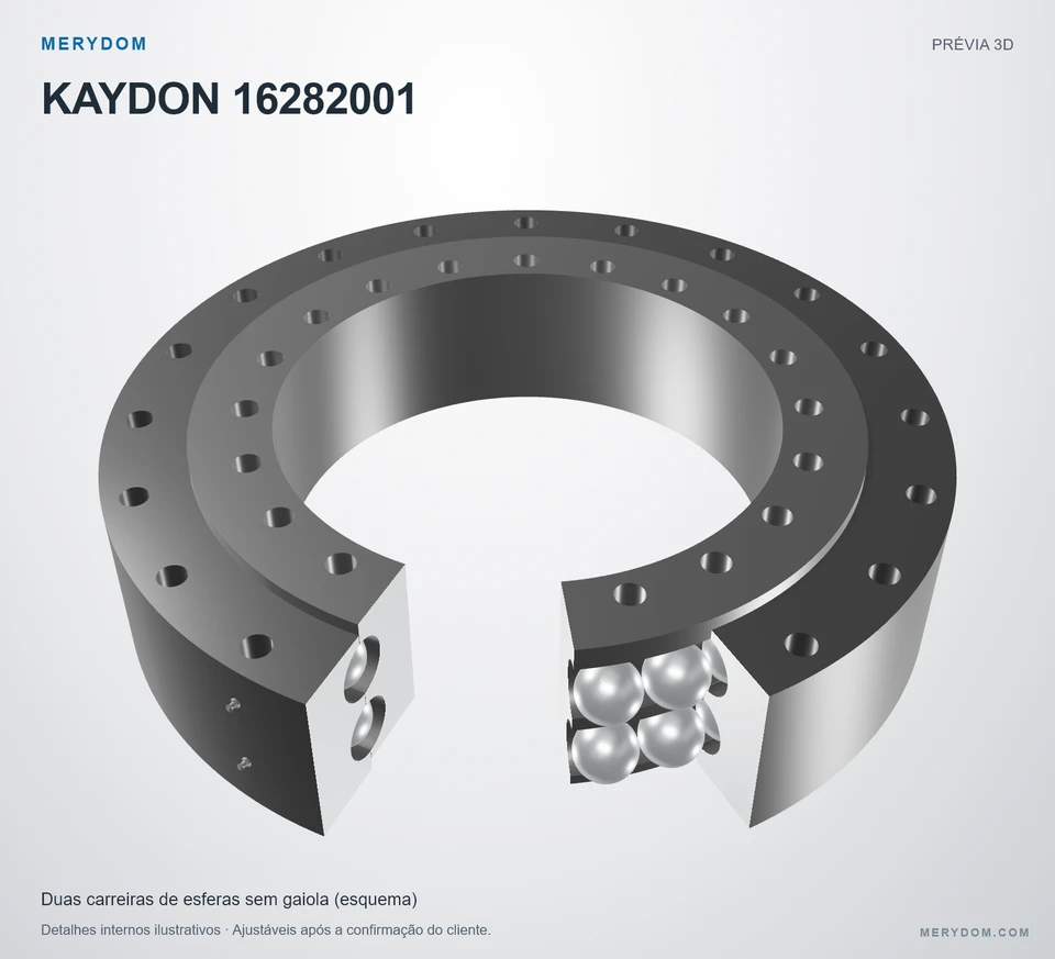 Prévia do modelo 3D do rolamento de giro de substituição MERYDOM para KAYDON 16282001.