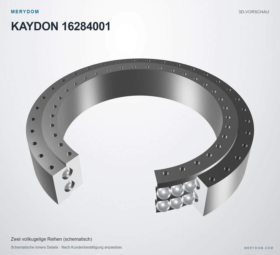 Vorschau des 3D-Modells des MERYDOM-Ersatzdrehkranzes für KAYDON 16284001.