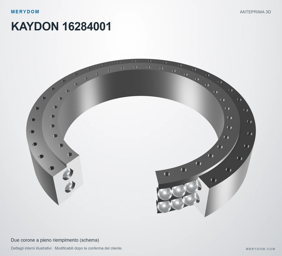 Anteprima del modello 3D del cuscinetto di rotazione sostitutivo MERYDOM per KAYDON 16284001.
