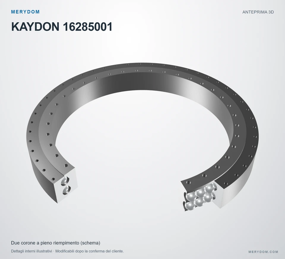 Anteprima del modello 3D del cuscinetto di rotazione sostitutivo MERYDOM per KAYDON 16285001.