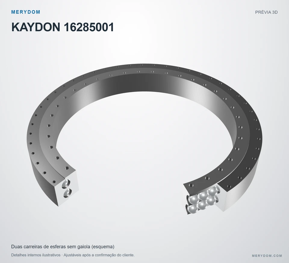 Prévia do modelo 3D do rolamento de giro de substituição MERYDOM para KAYDON 16285001.
