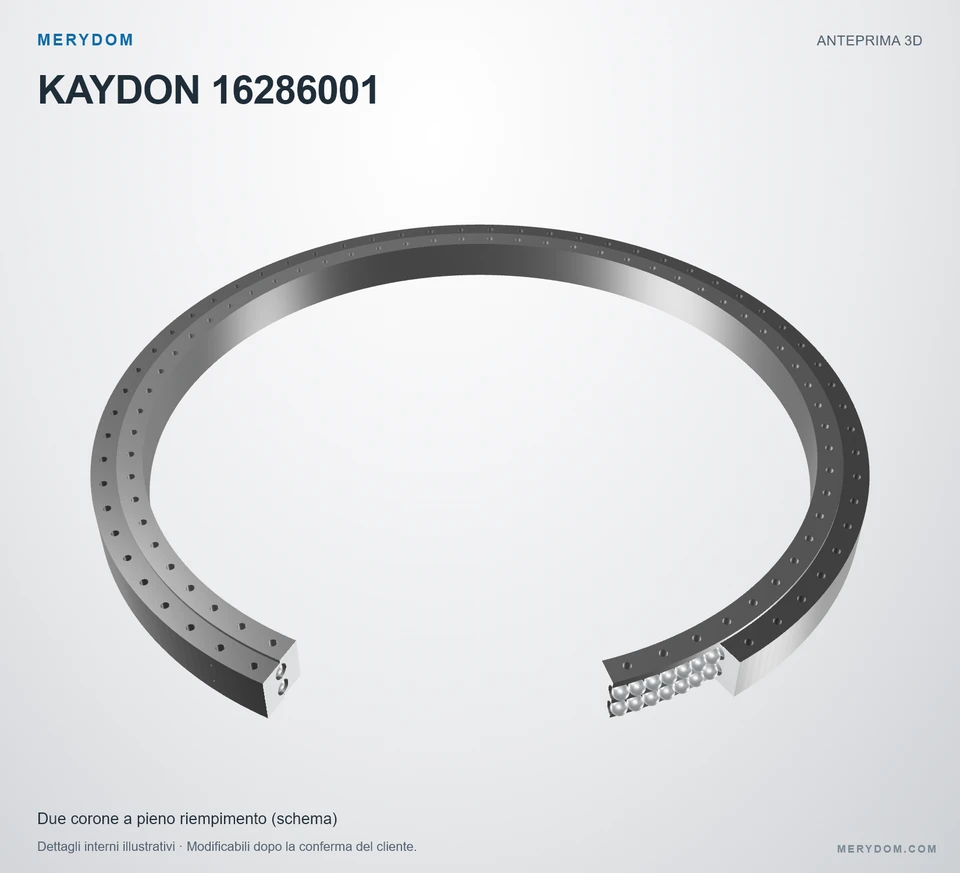 Anteprima del modello 3D del cuscinetto di rotazione sostitutivo MERYDOM per KAYDON 16286001.