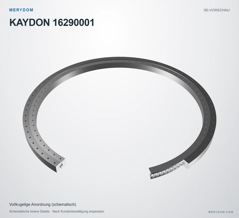 Vorschau des 3D-Modells des MERYDOM-Ersatzdrehkranzes für KAYDON 16290001.