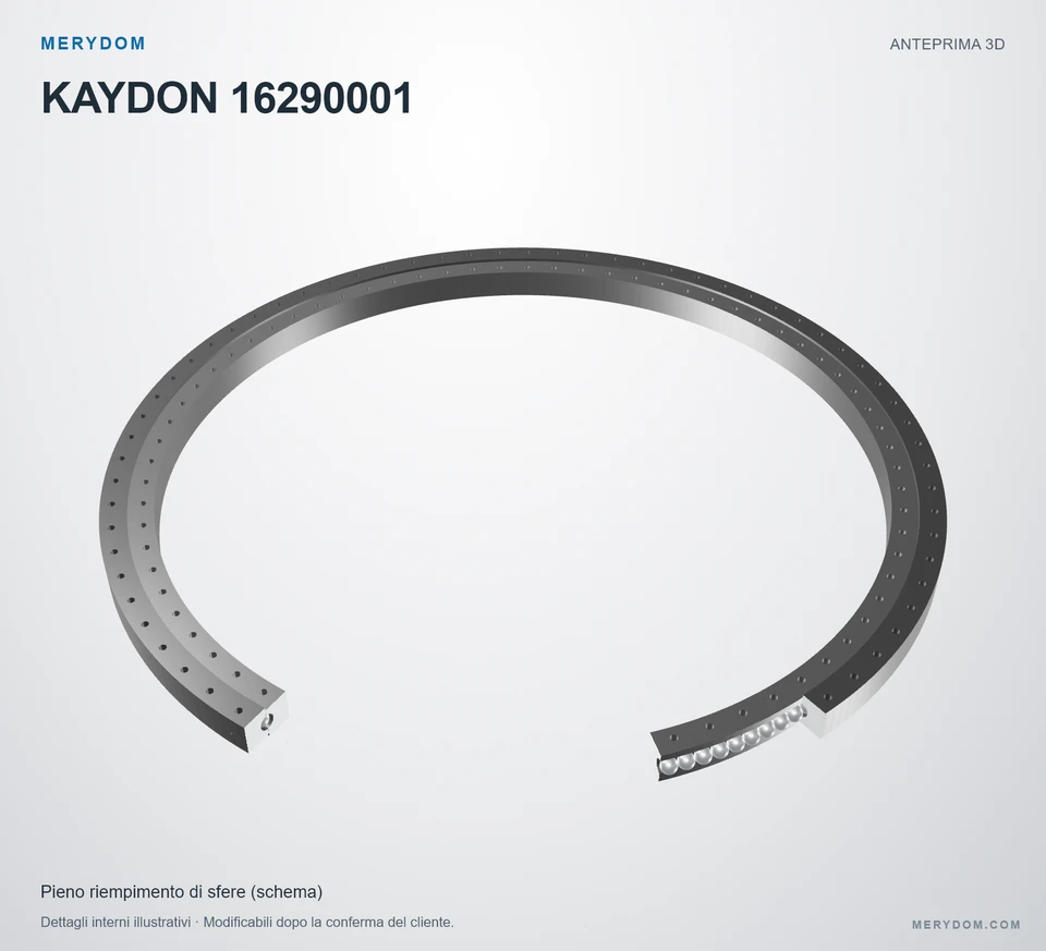 Anteprima del modello 3D del cuscinetto di rotazione sostitutivo MERYDOM per KAYDON 16290001.