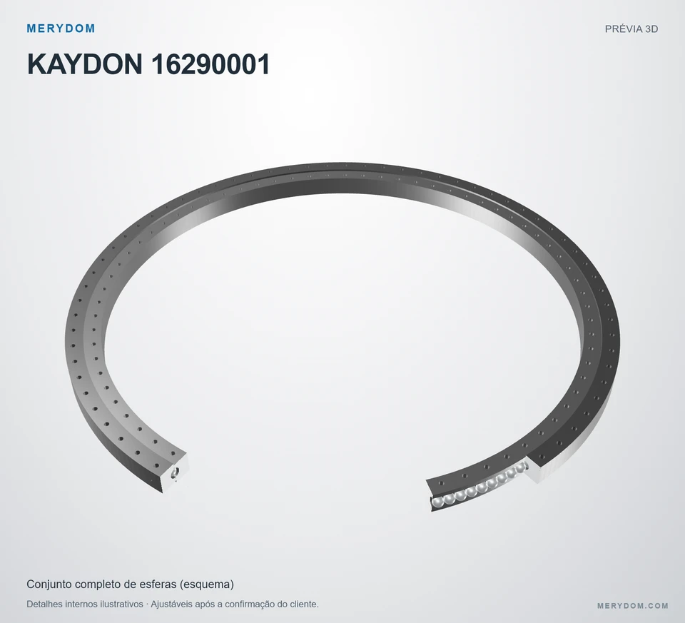 Prévia do modelo 3D do rolamento de giro de substituição MERYDOM para KAYDON 16290001.