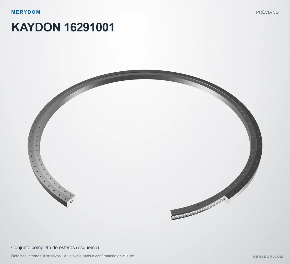 Prévia do modelo 3D do rolamento de giro de substituição MERYDOM para KAYDON 16291001.