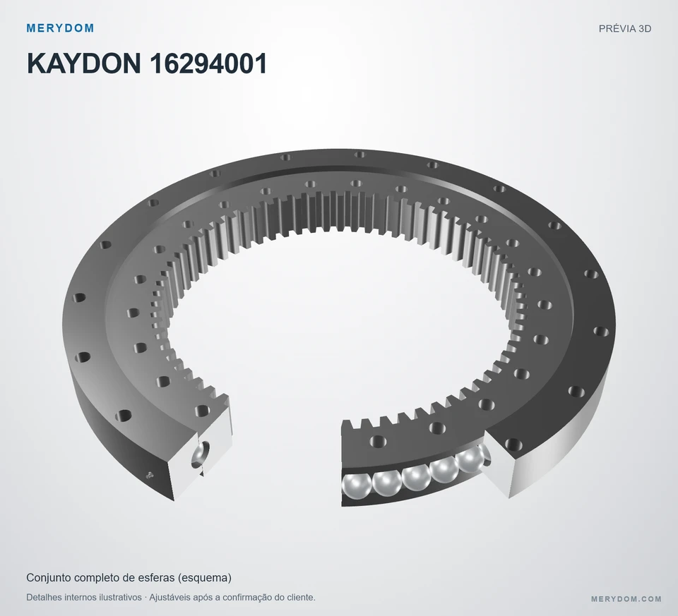 Prévia do modelo 3D do rolamento de giro de substituição MERYDOM para KAYDON 16294001.
