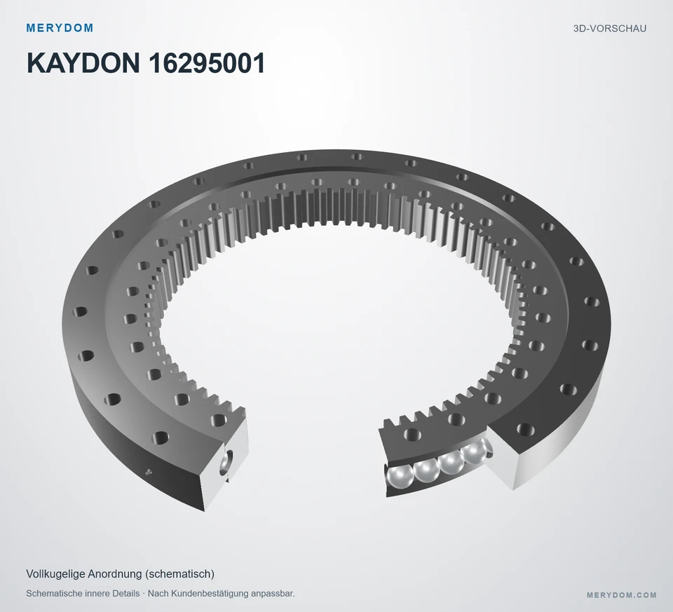Vorschau des 3D-Modells des MERYDOM-Ersatzdrehkranzes für KAYDON 16295001.