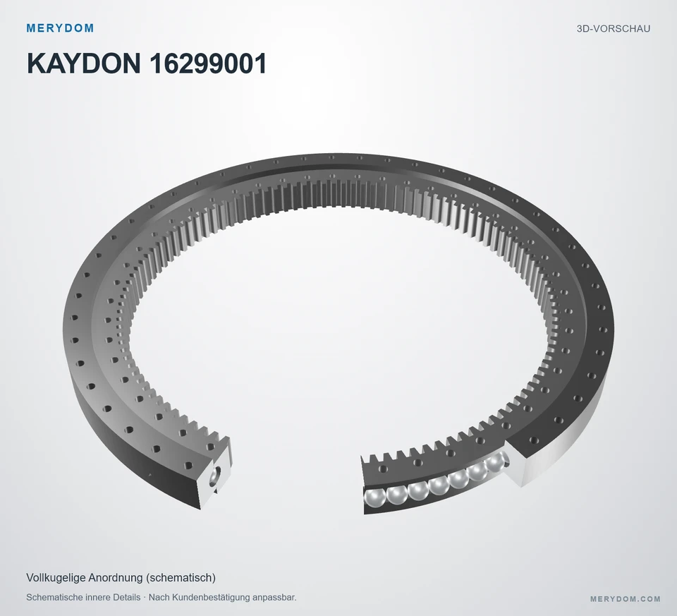 Vorschau des 3D-Modells des MERYDOM-Ersatzdrehkranzes für KAYDON 16299001.