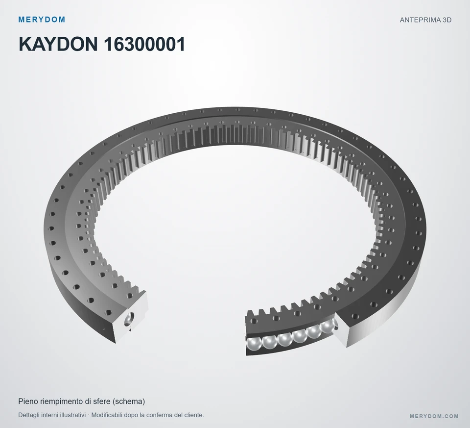 Anteprima del modello 3D del cuscinetto di rotazione sostitutivo MERYDOM per KAYDON 16300001.