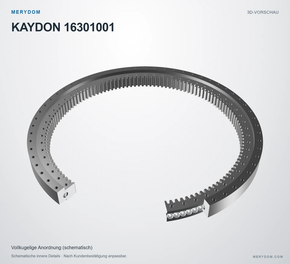 Vorschau des 3D-Modells des MERYDOM-Ersatzdrehkranzes für KAYDON 16301001.