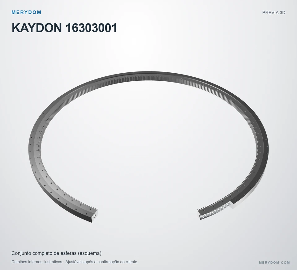 Prévia do modelo 3D do rolamento de giro de substituição MERYDOM para KAYDON 16303001.