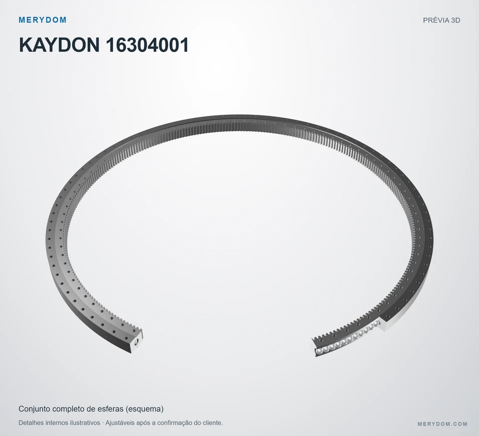 Prévia do modelo 3D do rolamento de giro de substituição MERYDOM para KAYDON 16304001.