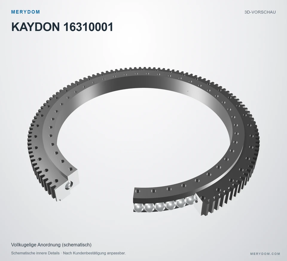 Vorschau des 3D-Modells des MERYDOM-Ersatzdrehkranzes für KAYDON 16310001.