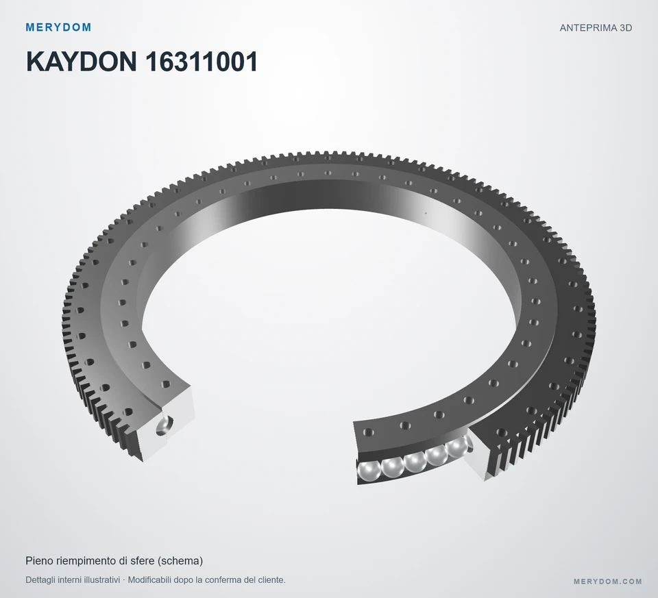 Anteprima del modello 3D del cuscinetto di rotazione sostitutivo MERYDOM per KAYDON 16311001.