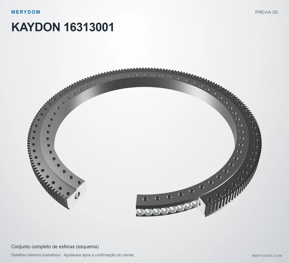 Prévia do modelo 3D do rolamento de giro de substituição MERYDOM para KAYDON 16313001.