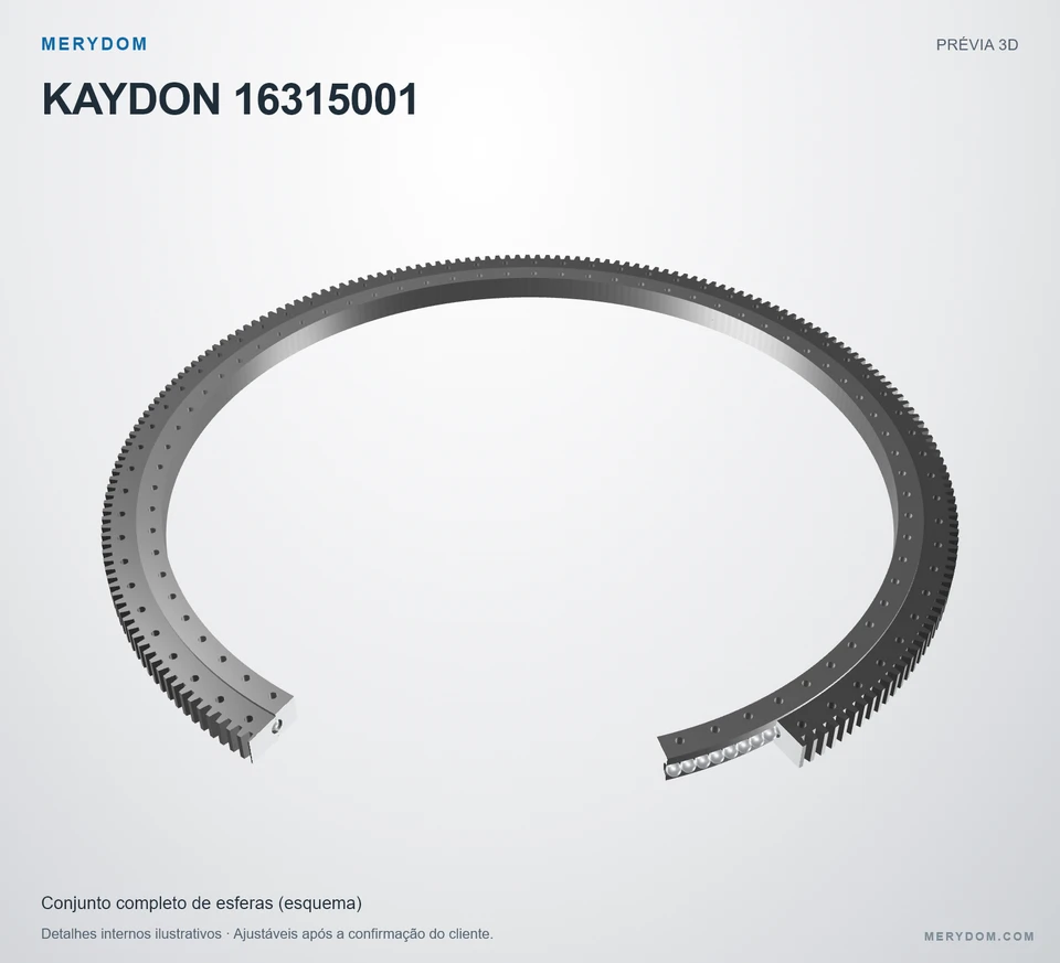 Prévia do modelo 3D do rolamento de giro de substituição MERYDOM para KAYDON 16315001.