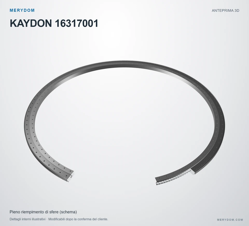 Anteprima del modello 3D del cuscinetto di rotazione sostitutivo MERYDOM per KAYDON 16317001.