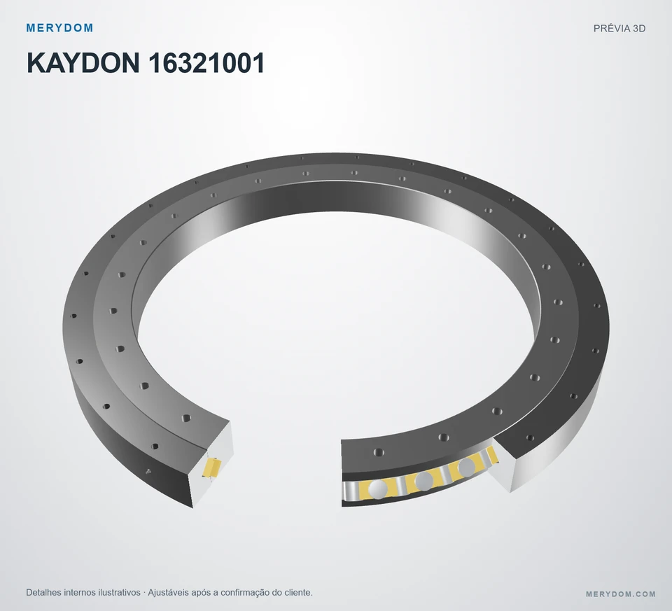 Prévia do modelo 3D do rolamento de giro de substituição MERYDOM para KAYDON 16321001.