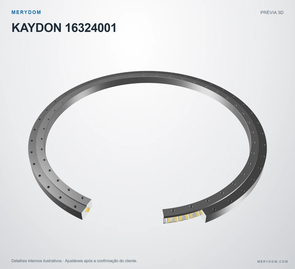 Prévia do modelo 3D do rolamento de giro de substituição MERYDOM para KAYDON 16324001.