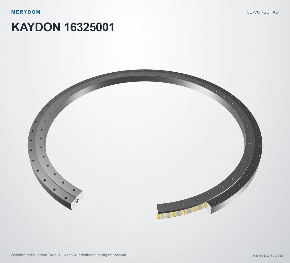 Vorschau des 3D-Modells des MERYDOM-Ersatzdrehkranzes für KAYDON 16325001.