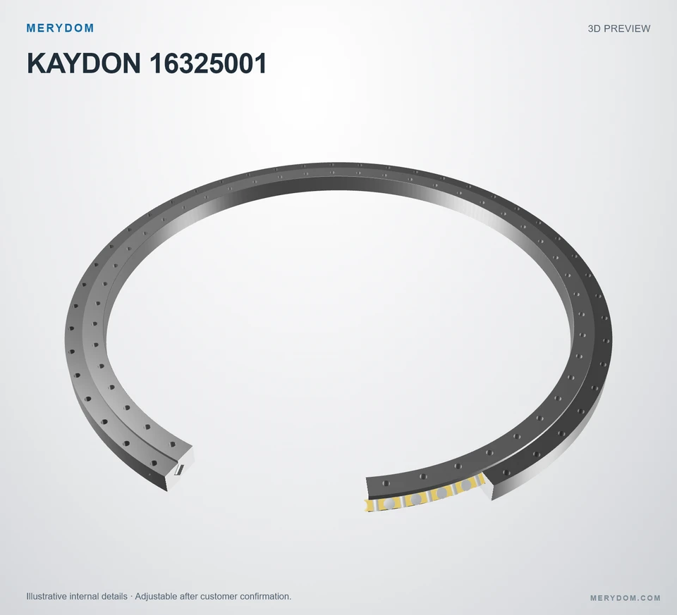 3D model preview of the MERYDOM replacement slewing bearing for KAYDON 16325001.
