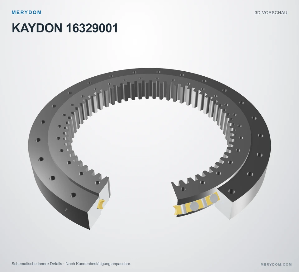 Vorschau des 3D-Modells des MERYDOM-Ersatzdrehkranzes für KAYDON 16329001.