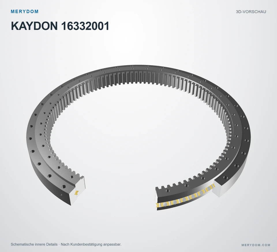 Vorschau des 3D-Modells des MERYDOM-Ersatzdrehkranzes für KAYDON 16332001.