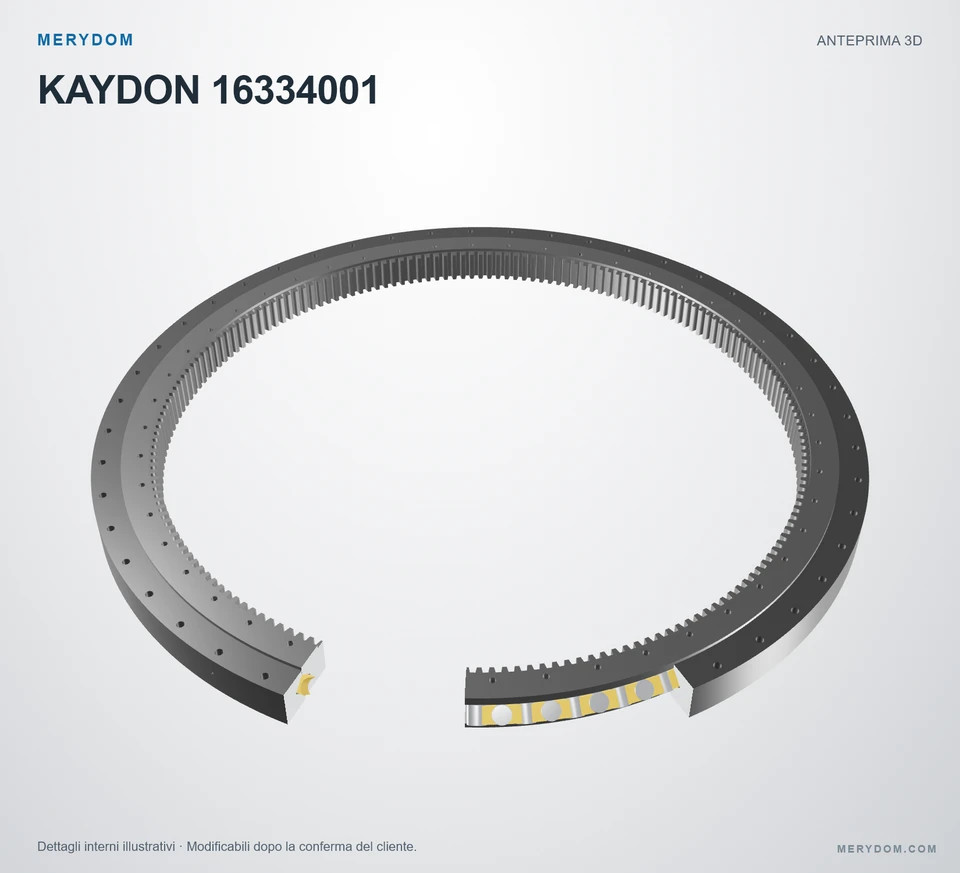 Anteprima del modello 3D del cuscinetto di rotazione sostitutivo MERYDOM per KAYDON 16334001.