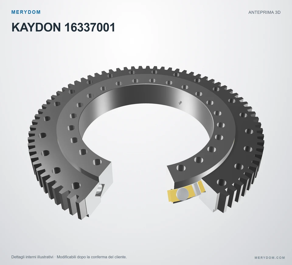 Anteprima del modello 3D del cuscinetto di rotazione sostitutivo MERYDOM per KAYDON 16337001.