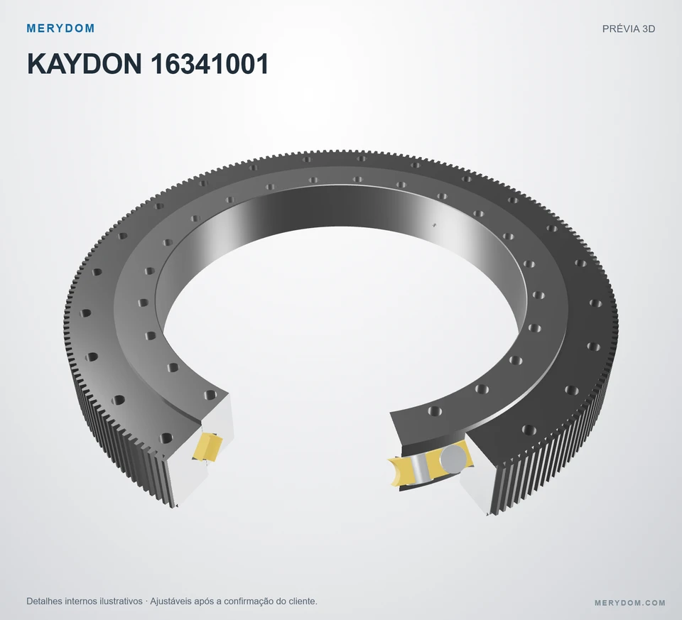 Prévia do modelo 3D do rolamento de giro de substituição MERYDOM para KAYDON 16341001.
