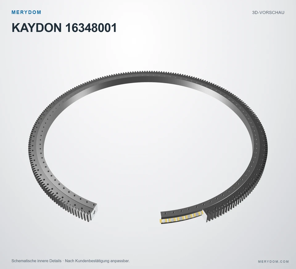 Vorschau des 3D-Modells des MERYDOM-Ersatzdrehkranzes für KAYDON 16348001.
