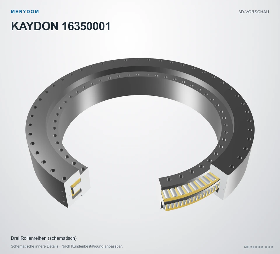 Vorschau des 3D-Modells des MERYDOM-Ersatzdrehkranzes für KAYDON 16350001.