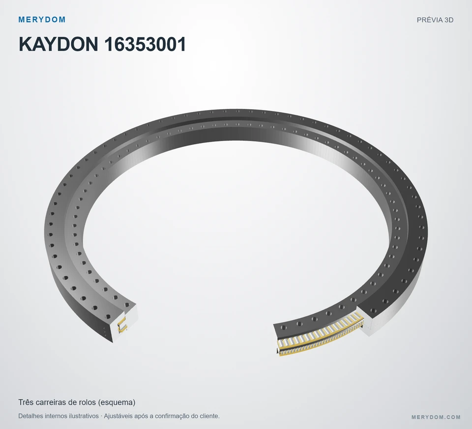 Prévia do modelo 3D do rolamento de giro de substituição MERYDOM para KAYDON 16353001.