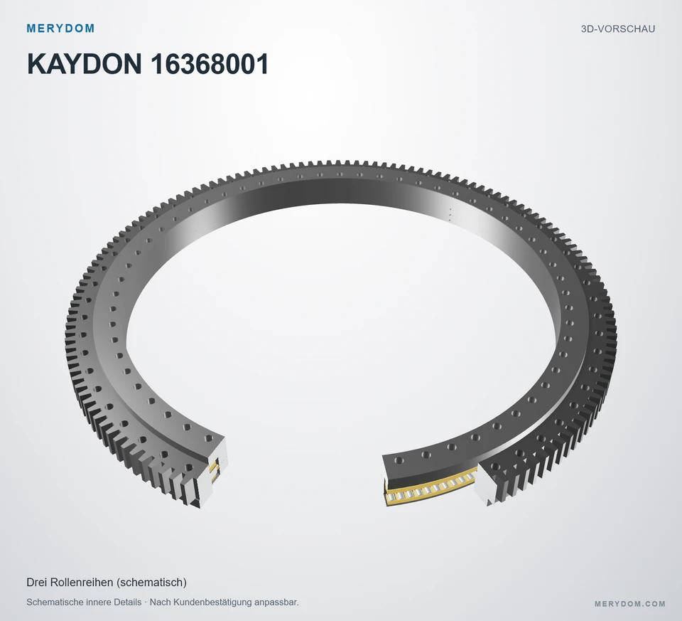 Vorschau des 3D-Modells des MERYDOM-Ersatzdrehkranzes für KAYDON 16368001.