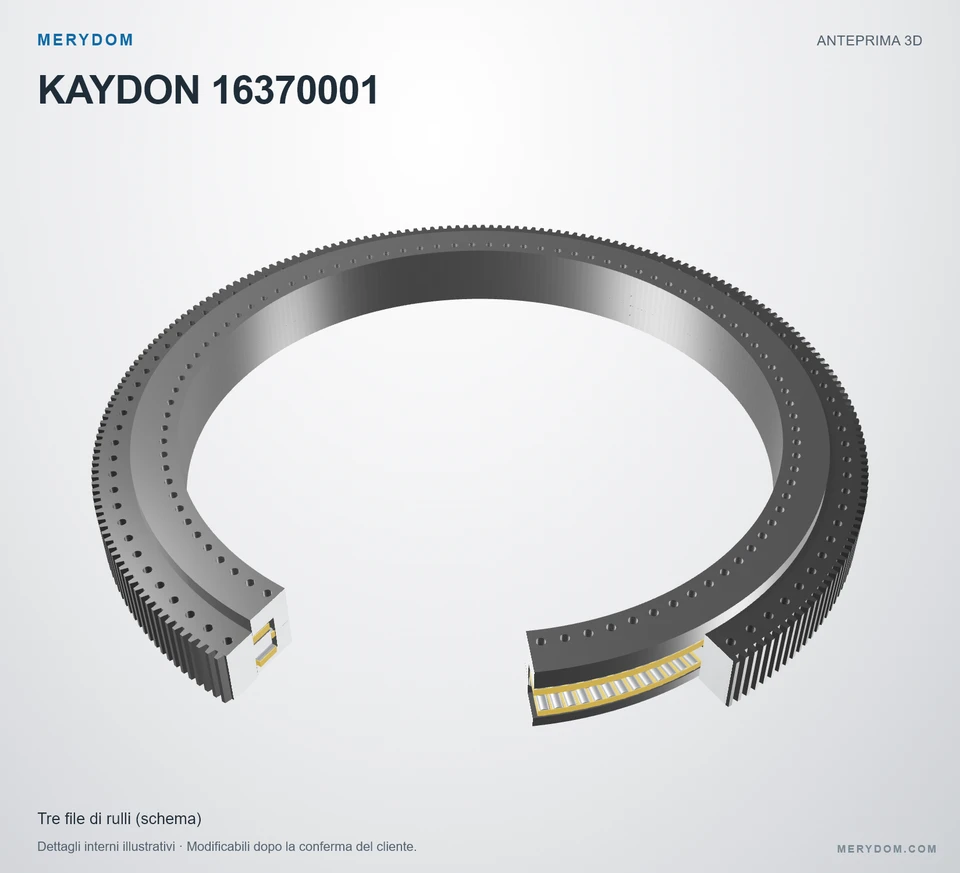 Anteprima del modello 3D del cuscinetto di rotazione sostitutivo MERYDOM per KAYDON 16370001.