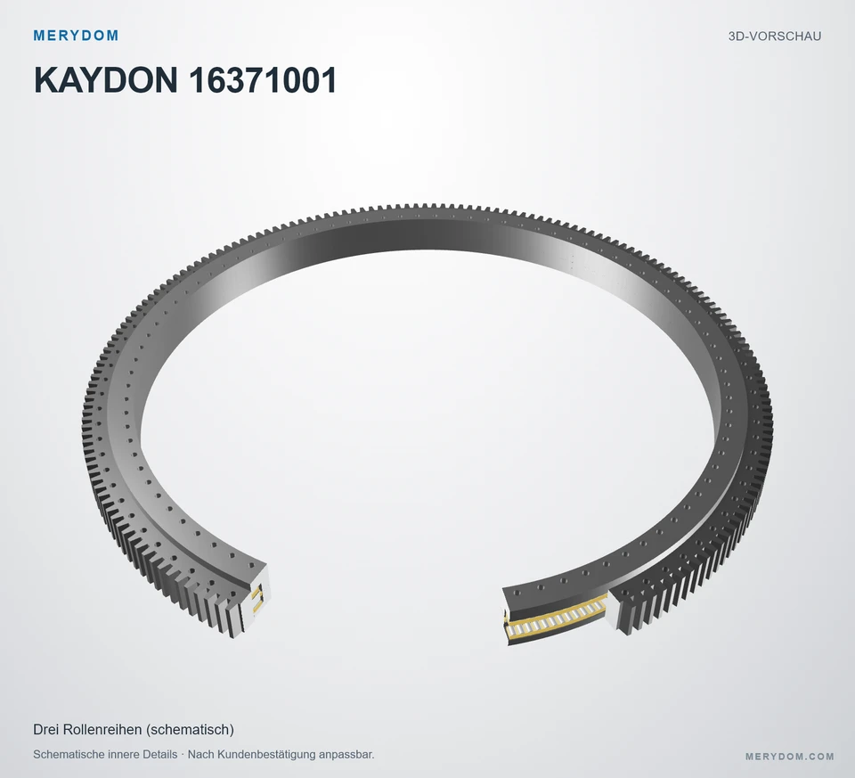 Vorschau des 3D-Modells des MERYDOM-Ersatzdrehkranzes für KAYDON 16371001.