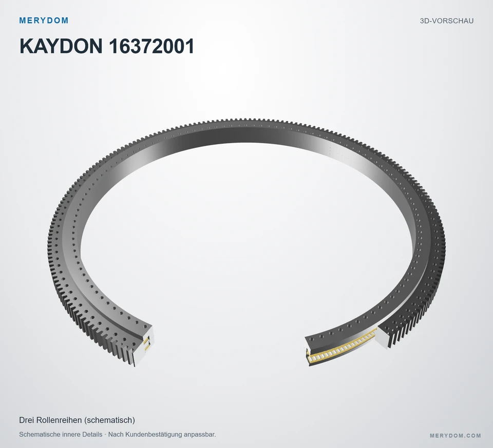 Vorschau des 3D-Modells des MERYDOM-Ersatzdrehkranzes für KAYDON 16372001.