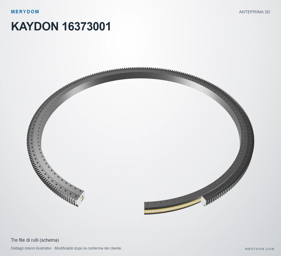 Anteprima del modello 3D del cuscinetto di rotazione sostitutivo MERYDOM per KAYDON 16373001.