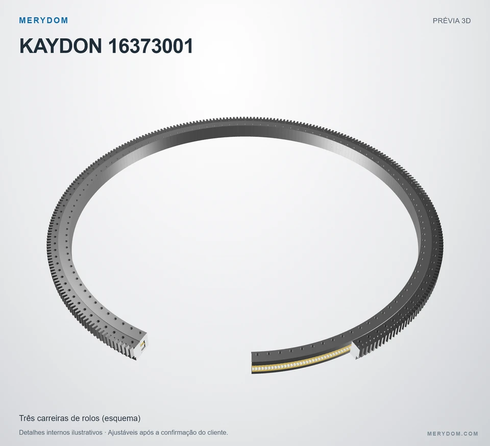 Prévia do modelo 3D do rolamento de giro de substituição MERYDOM para KAYDON 16373001.