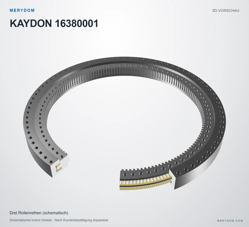Vorschau des 3D-Modells des MERYDOM-Ersatzdrehkranzes für KAYDON 16380001.