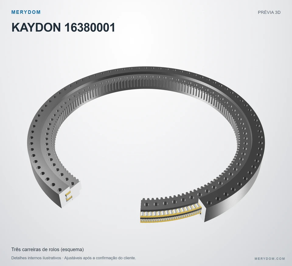 Prévia do modelo 3D do rolamento de giro de substituição MERYDOM para KAYDON 16380001.
