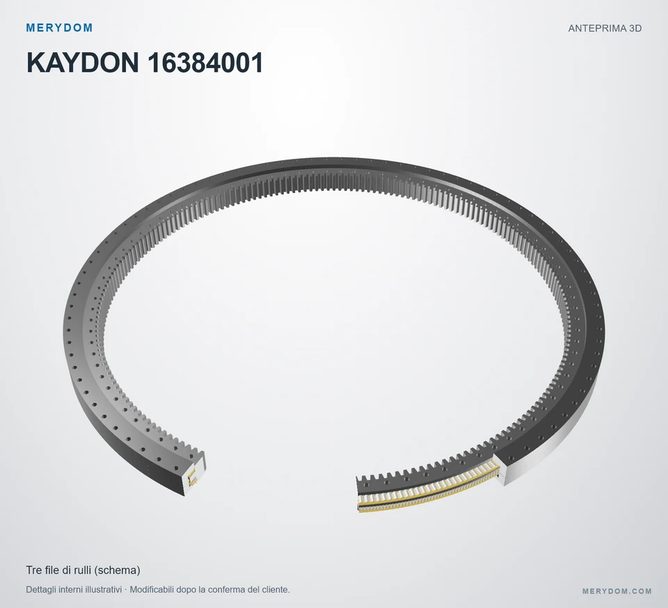 Anteprima del modello 3D del cuscinetto di rotazione sostitutivo MERYDOM per KAYDON 16384001.
