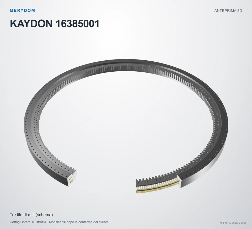 Anteprima del modello 3D del cuscinetto di rotazione sostitutivo MERYDOM per KAYDON 16385001.